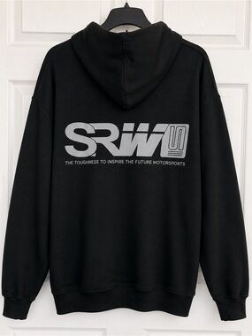 SRW Racing Graphic Hoodie BODAN Men’s Black Pullover Sweatshirt Large BNWOT